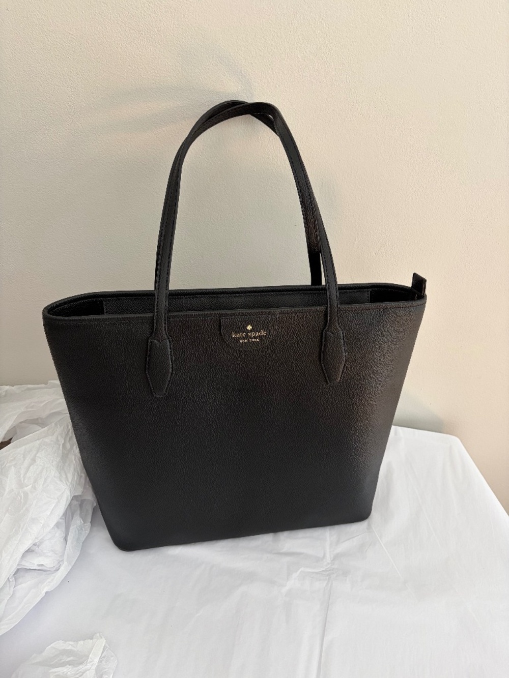 Kate Spade Tote with drop in top zip closure, Black